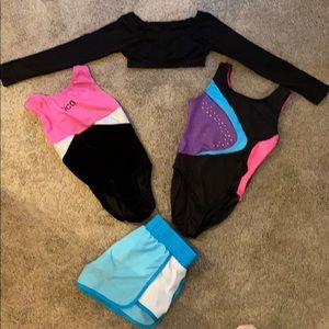Gymnastics Leo’s, midriff cover up and shorts